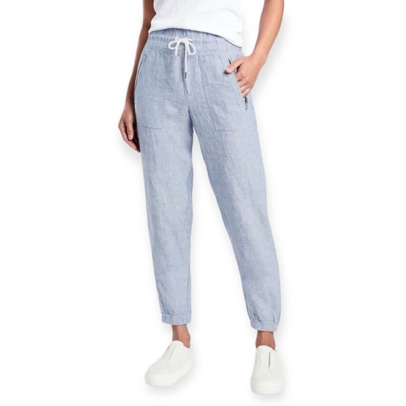 ATHLETA Cabo Linen Joggers in Chambray Size 4 - Picture 1 of 10
